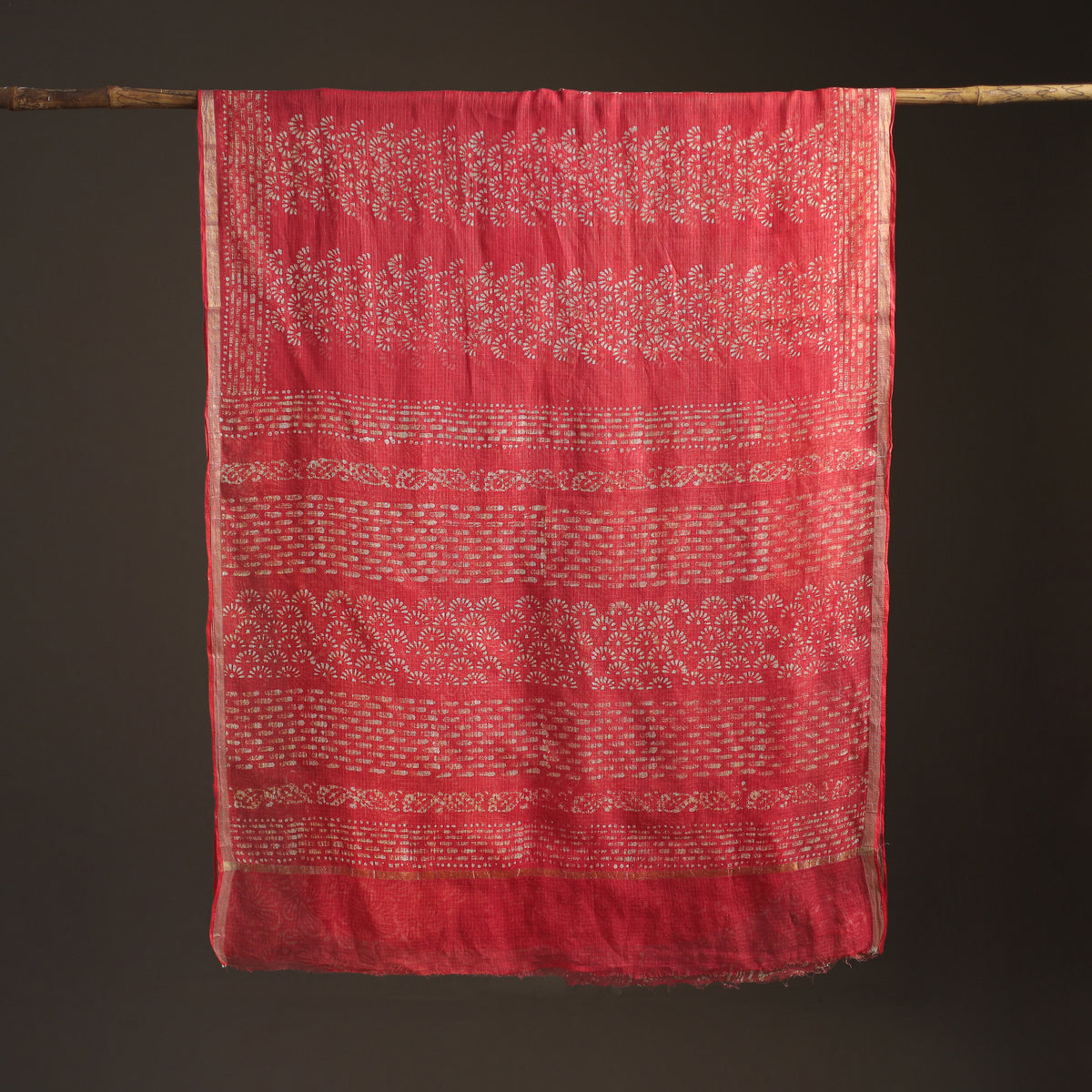 Batik Hand Block Print Kota Doria Cotton Saree 24