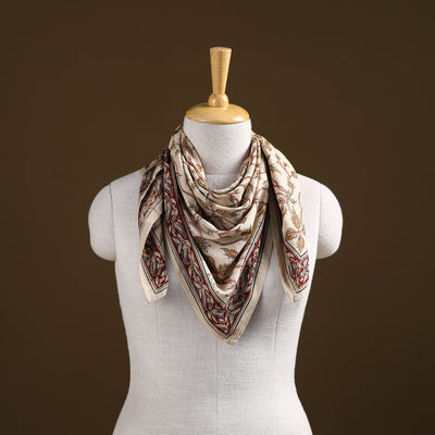 Pedana Hand Block Print Natural Dyed Cotton Kalamkari Scarf 04