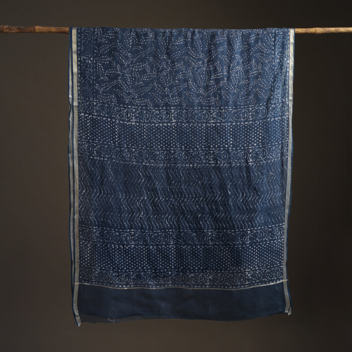 Batik Hand Block Print Kota Doria Cotton Saree 23
