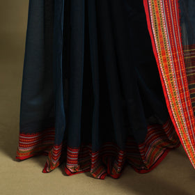 Blue - handwoven cotton begumpuri saree 17 - handcrafted