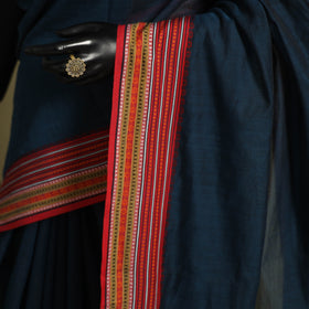 Blue - handwoven cotton begumpuri saree 17 - handcrafted