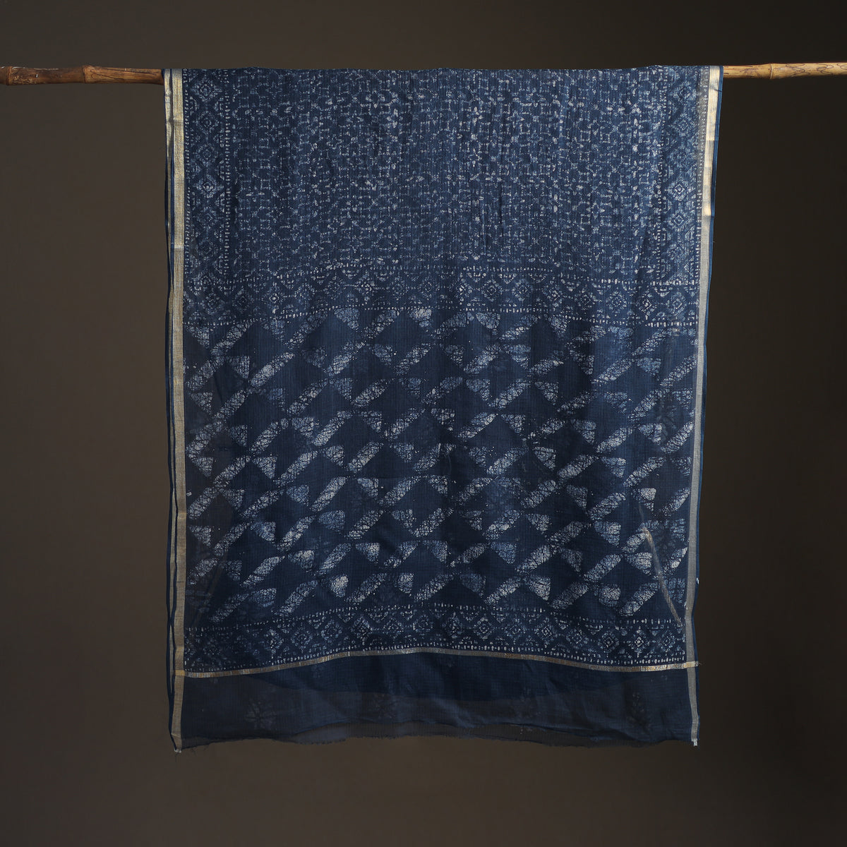 Batik hand block print kota doria cotton saree