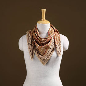 Pedana Hand Block Print Natural Dyed Cotton Kalamkari Scarf 07