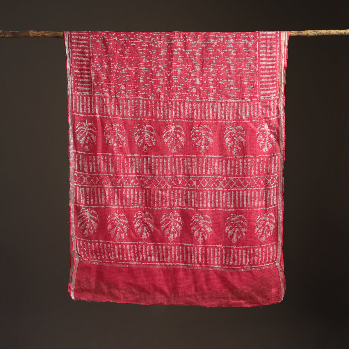 Batik hand block print kota doria cotton saree