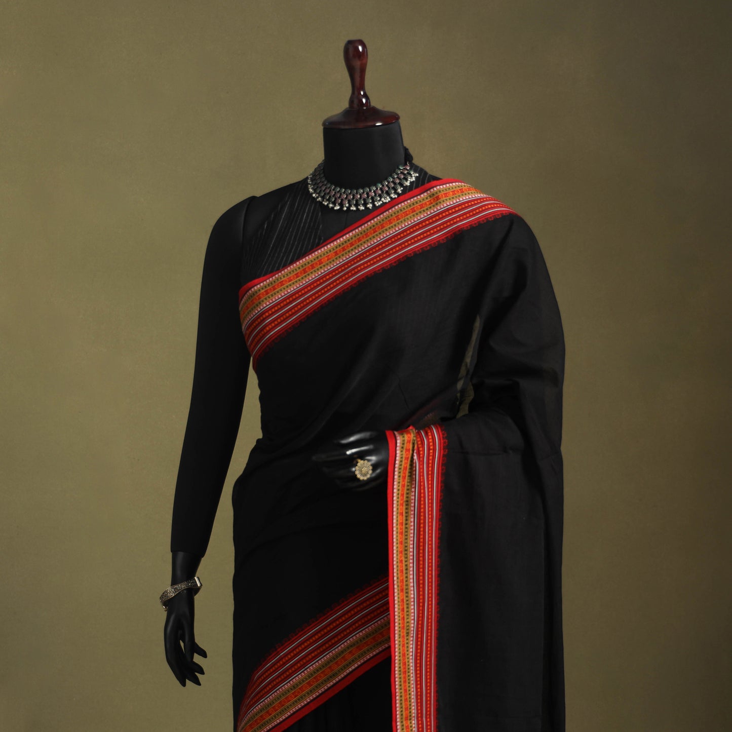 Black - handwoven cotton begumpuri saree 18 - handcrafted