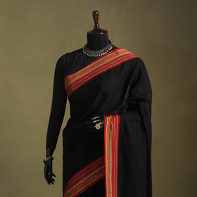 Black - handwoven cotton begumpuri saree 18 - handcrafted