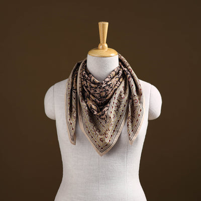 Pedana Hand Block Print Natural Dyed Cotton Kalamkari Scarf 08