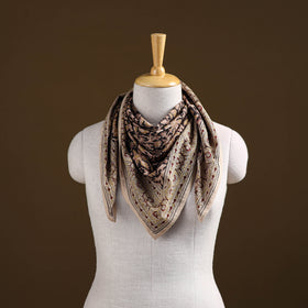 Pedana Hand Block Print Natural Dyed Cotton Kalamkari Scarf 08