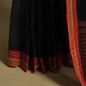 Black - handwoven cotton begumpuri saree 18 - handcrafted