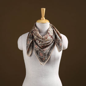 Pedana Hand Block Print Natural Dyed Cotton Kalamkari Scarf 09