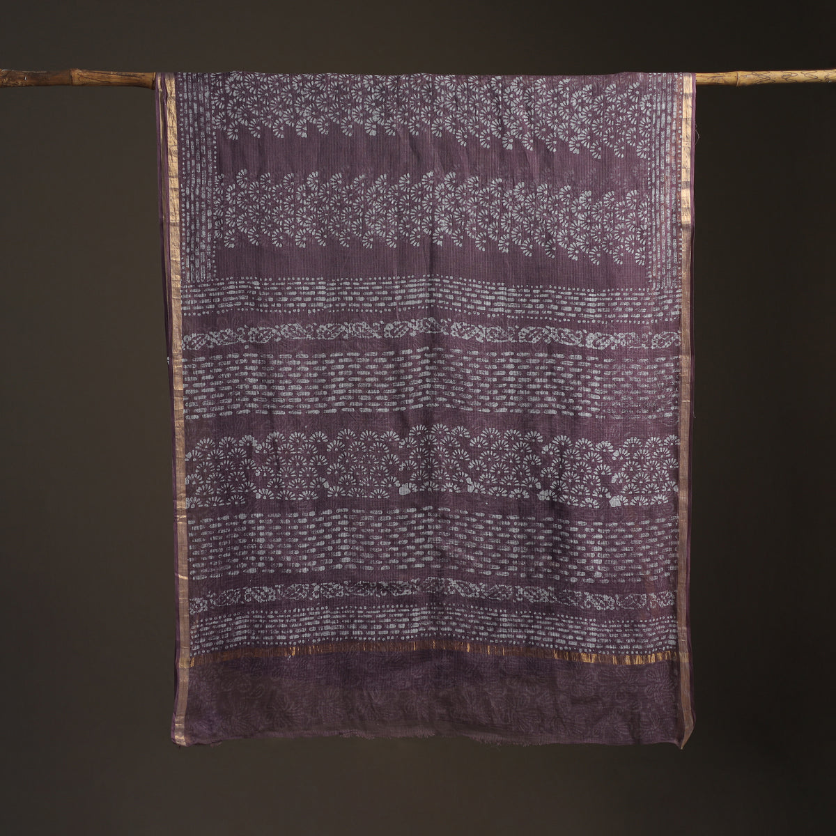 Batik Hand Block Print Kota Doria Cotton Saree 17