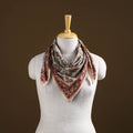 Pedana Hand Block Print Natural Dyed Cotton Kalamkari Scarf 13