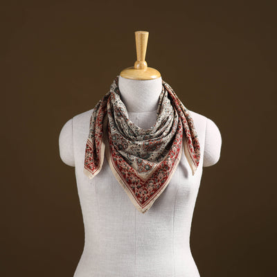 Pedana Hand Block Print Natural Dyed Cotton Kalamkari Scarf 13
