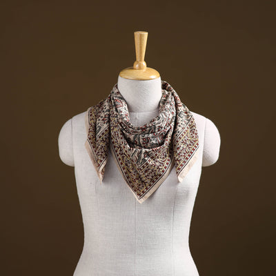 Pedana Hand Block Print Natural Dyed Cotton Kalamkari Scarf 14