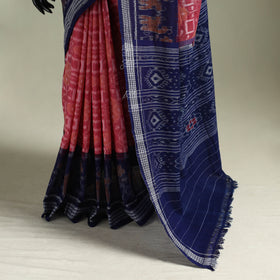 Pink - Pure Handwoven Sambalpuri Ikat Cotton Saree 10
