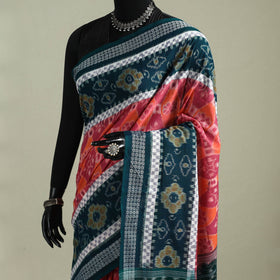 Green - Pure Handwoven Sambalpuri Ikat Cotton Saree 11