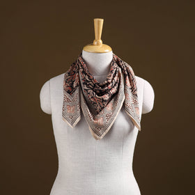 Pedana Hand Block Print Natural Dyed Cotton Kalamkari Scarf 16