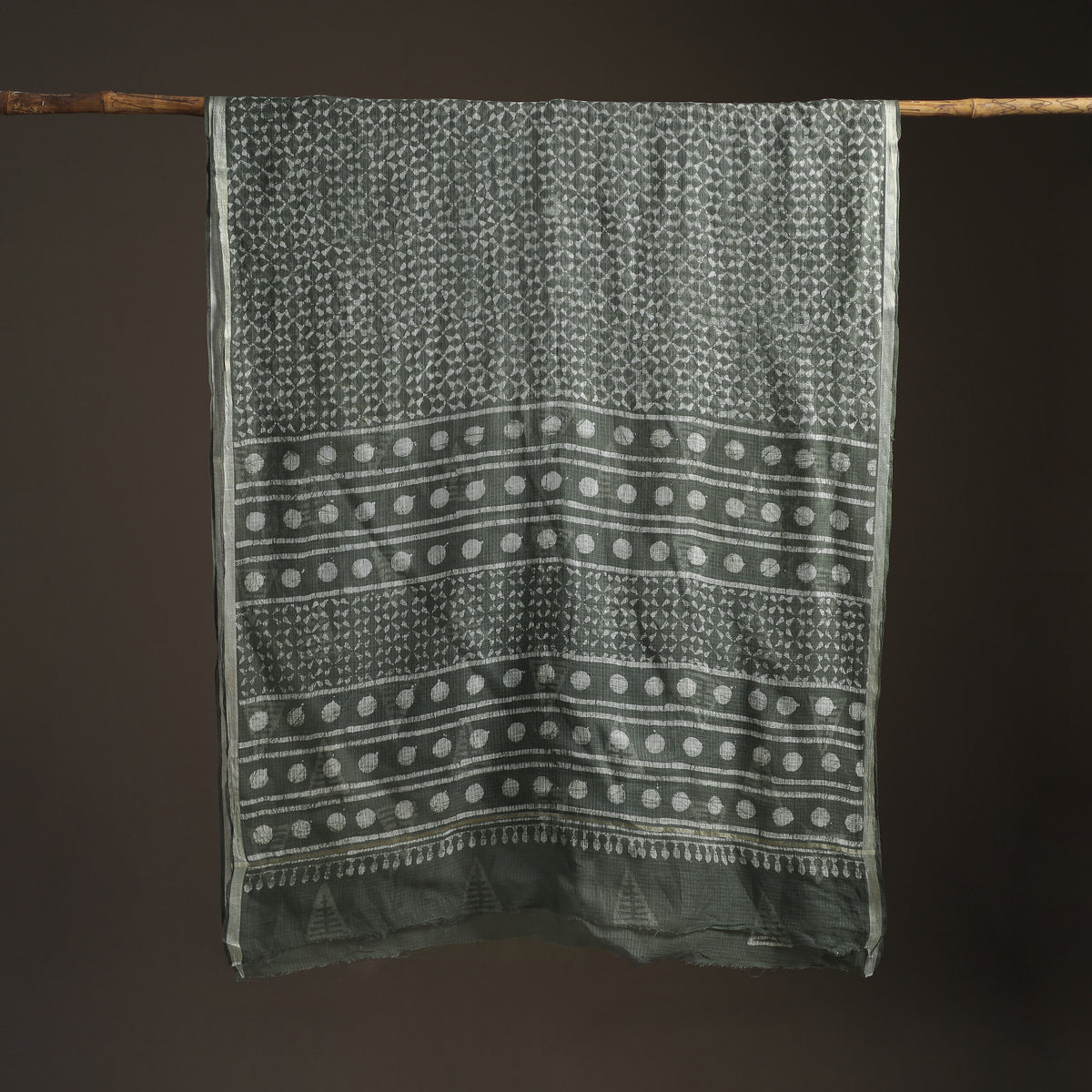 Batik Hand Block Print Kota Doria Cotton Saree 14