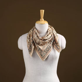 Pedana Hand Block Print Natural Dyed Cotton Kalamkari Scarf 18