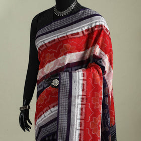 Black - Pure Handwoven Sambalpuri Ikat Cotton Saree 12