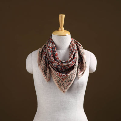 Pedana Hand Block Print Natural Dyed Cotton Kalamkari Scarf 19