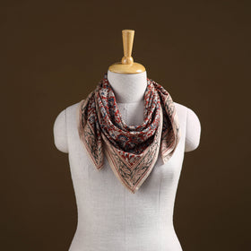 Pedana Hand Block Print Natural Dyed Cotton Kalamkari Scarf 19