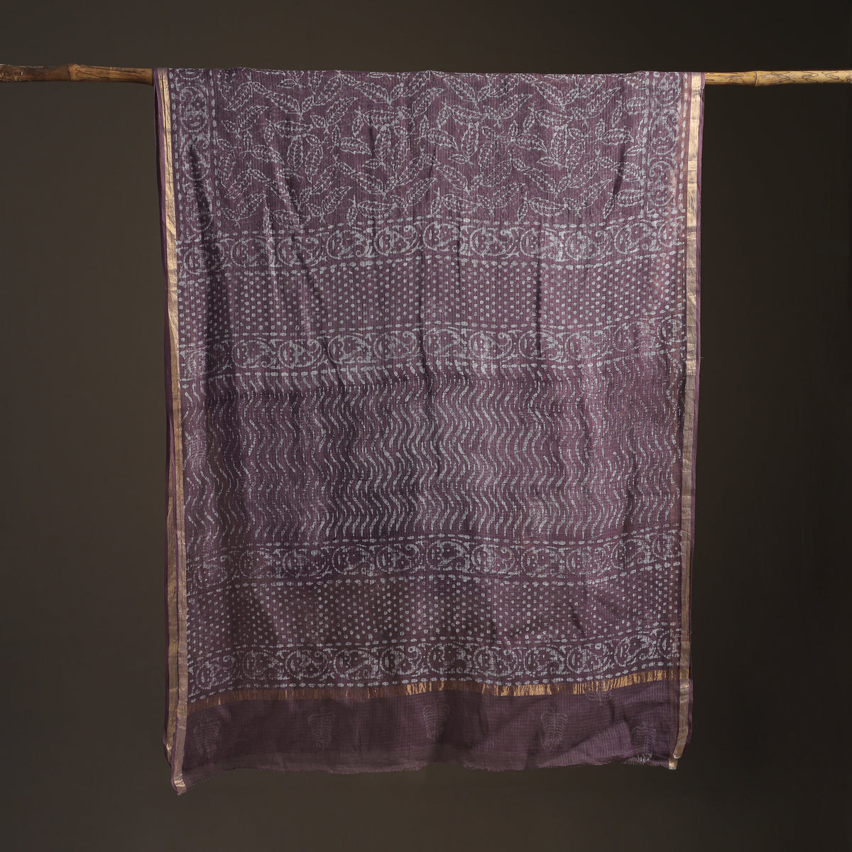 Batik hand block print kota doria cotton saree