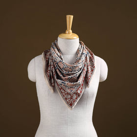 Pedana Hand Block Print Natural Dyed Cotton Kalamkari Scarf 21