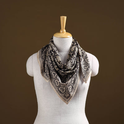 Pedana Hand Block Print Natural Dyed Cotton Kalamkari Scarf 22