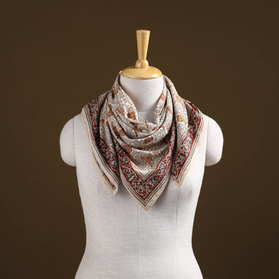 Pedana Hand Block Print Natural Dyed Cotton Kalamkari Scarf 23