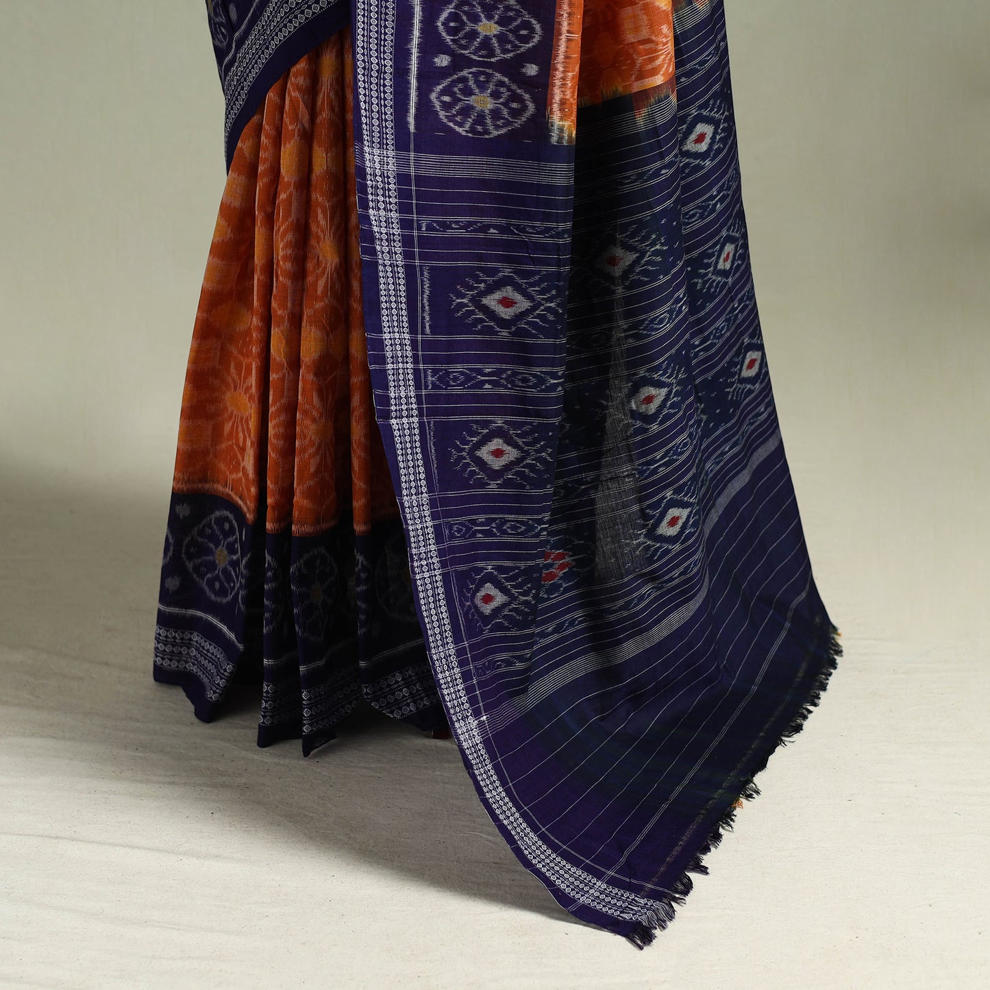 Blue - Pure Handwoven Sambalpuri Ikat Cotton Saree 13