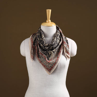 Pedana Hand Block Print Natural Dyed Cotton Kalamkari Scarf 24