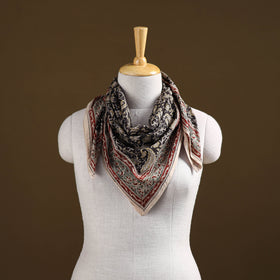 Pedana Hand Block Print Natural Dyed Cotton Kalamkari Scarf 24