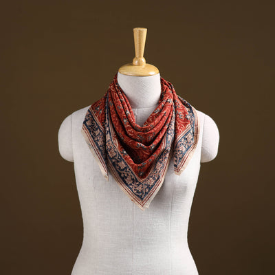 Pedana Hand Block Print Natural Dyed Cotton Kalamkari Scarf 25