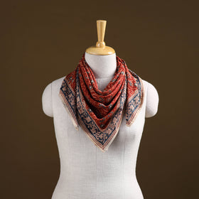 Pedana Hand Block Print Natural Dyed Cotton Kalamkari Scarf 25