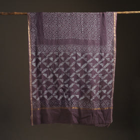 Batik Hand Block Print Kota Doria Cotton Saree 07