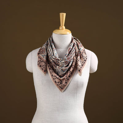 Pedana Hand Block Print Natural Dyed Cotton Kalamkari Scarf 28