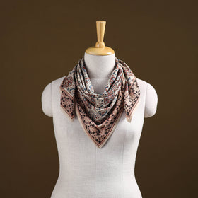 Pedana Hand Block Print Natural Dyed Cotton Kalamkari Scarf 28