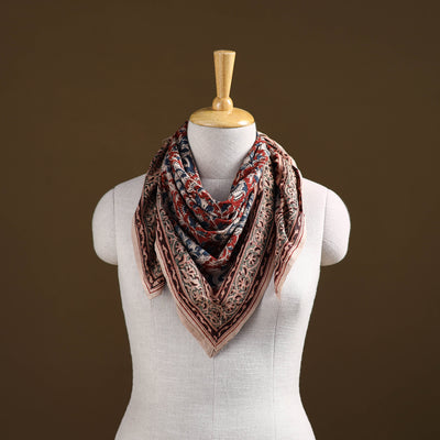 Pedana Hand Block Print Natural Dyed Cotton Kalamkari Scarf 30