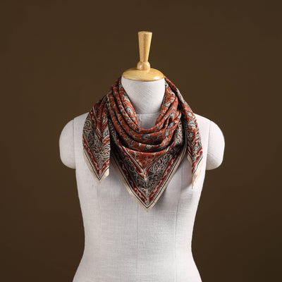 Pedana Hand Block Print Natural Dyed Cotton Kalamkari Scarf 31