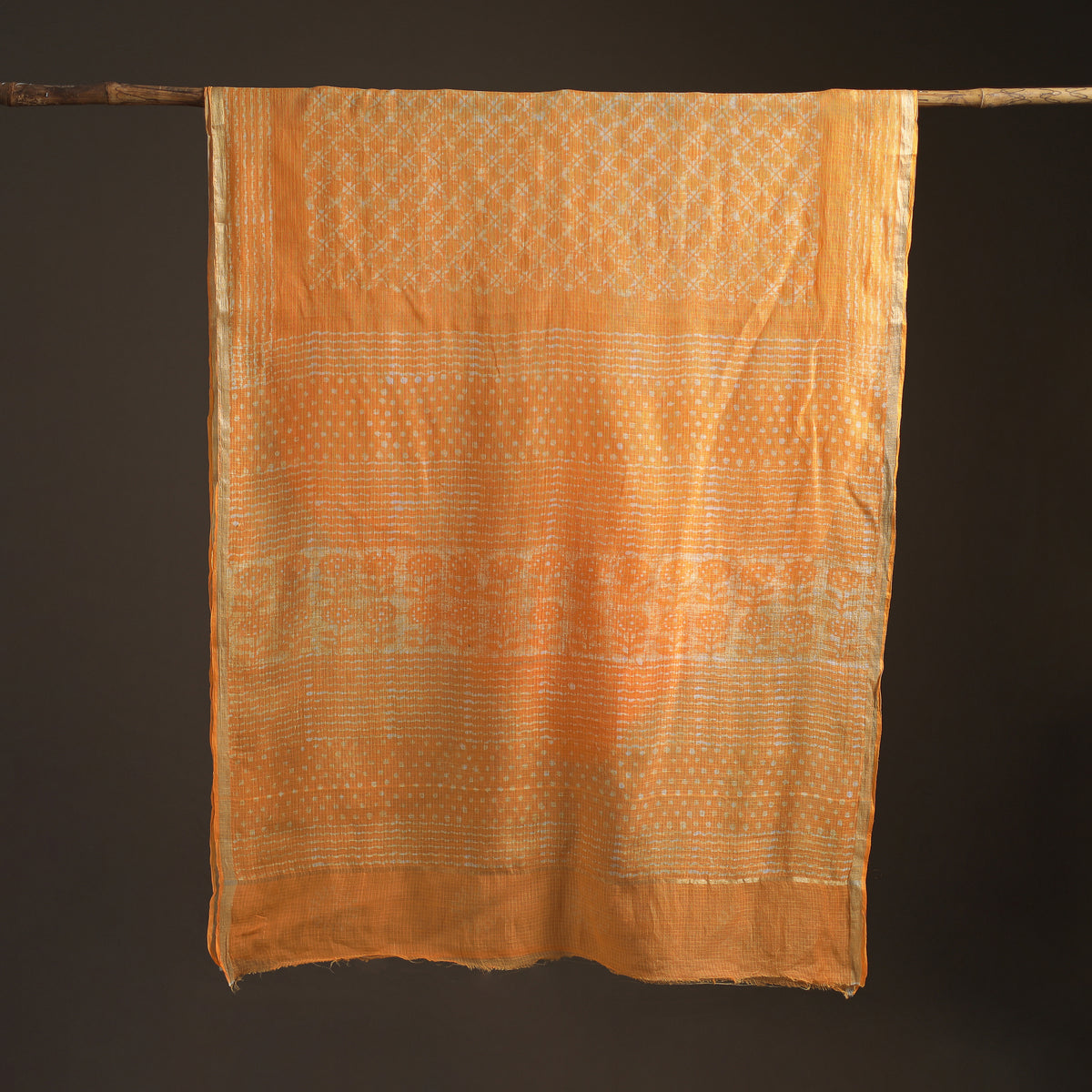 Batik Hand Block Print Kota Doria Cotton Saree 05