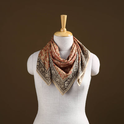 Pedana Hand Block Print Natural Dyed Cotton Kalamkari Scarf 32