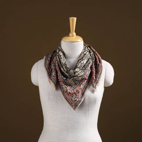 Pedana Hand Block Print Natural Dyed Cotton Kalamkari Scarf 34