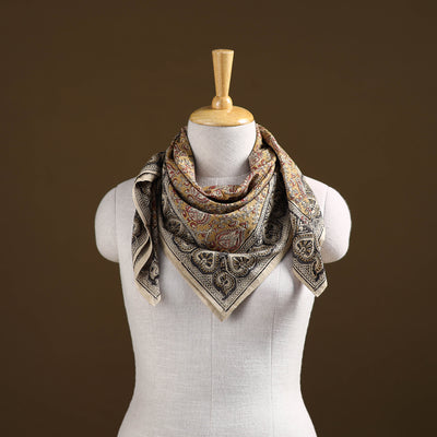 Pedana Hand Block Print Natural Dyed Cotton Kalamkari Scarf 35