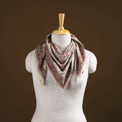 Pedana Hand Block Print Natural Dyed Cotton Kalamkari Scarf 36