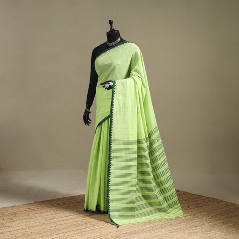 Green - Bengal Handwoven Cotton Begumpuri Saree 24