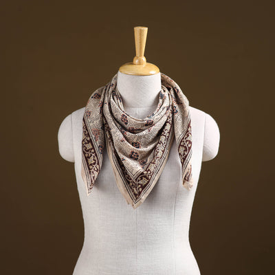 Pedana Hand Block Print Natural Dyed Cotton Kalamkari Scarf 38