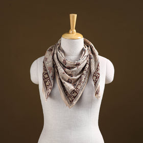 Pedana Hand Block Print Natural Dyed Cotton Kalamkari Scarf 38