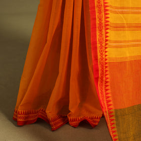 Orange - handwoven cotton begumpuri saree 25 - handcrafted