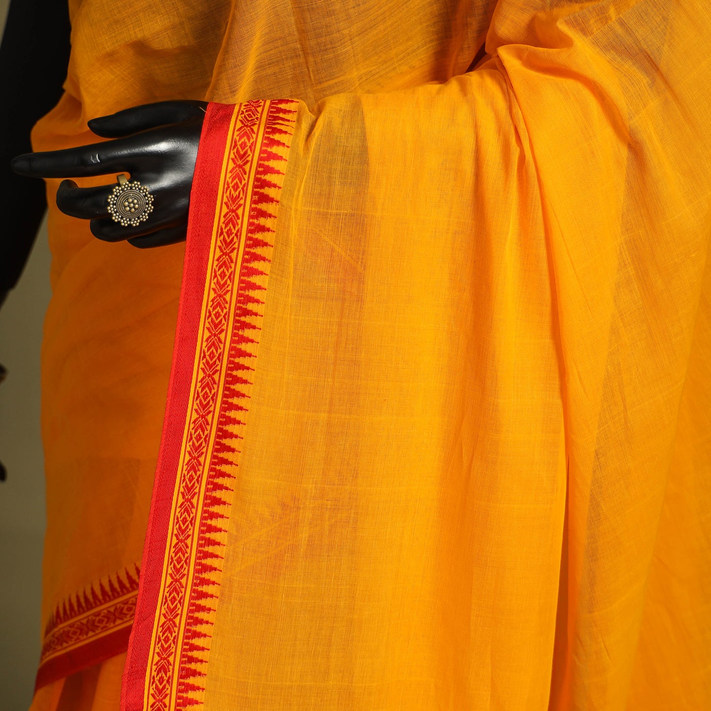 Orange - handwoven cotton begumpuri saree 25 - handcrafted